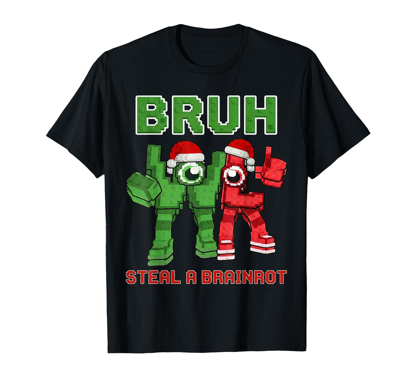 Bruh Steal a Brain Rot Shirt Funny Christmas Brainrot Meme T-Shirt