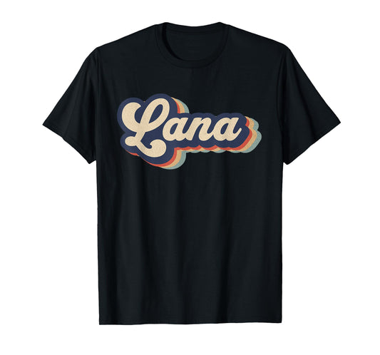 Womens Retro Vintage Lana Name Personalized T-Shirt