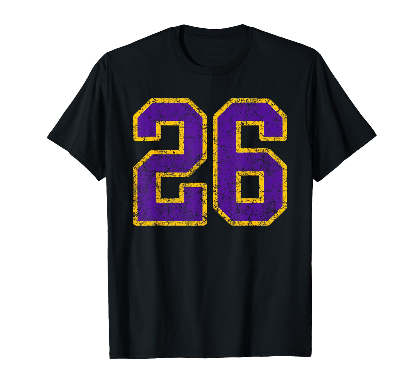 Purple Gold Number 26 Jersey Player Uniform #26 Grunge T-Shirt