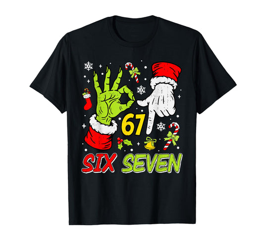 Christmas Six Seven 67 Funny Meme 6 7 Xmas Holiday Slang T-Shirt