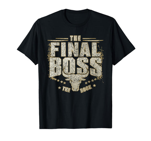 The Final Boss Vintage Rock Music Final Boss Gamer Bull Head T-Shirt