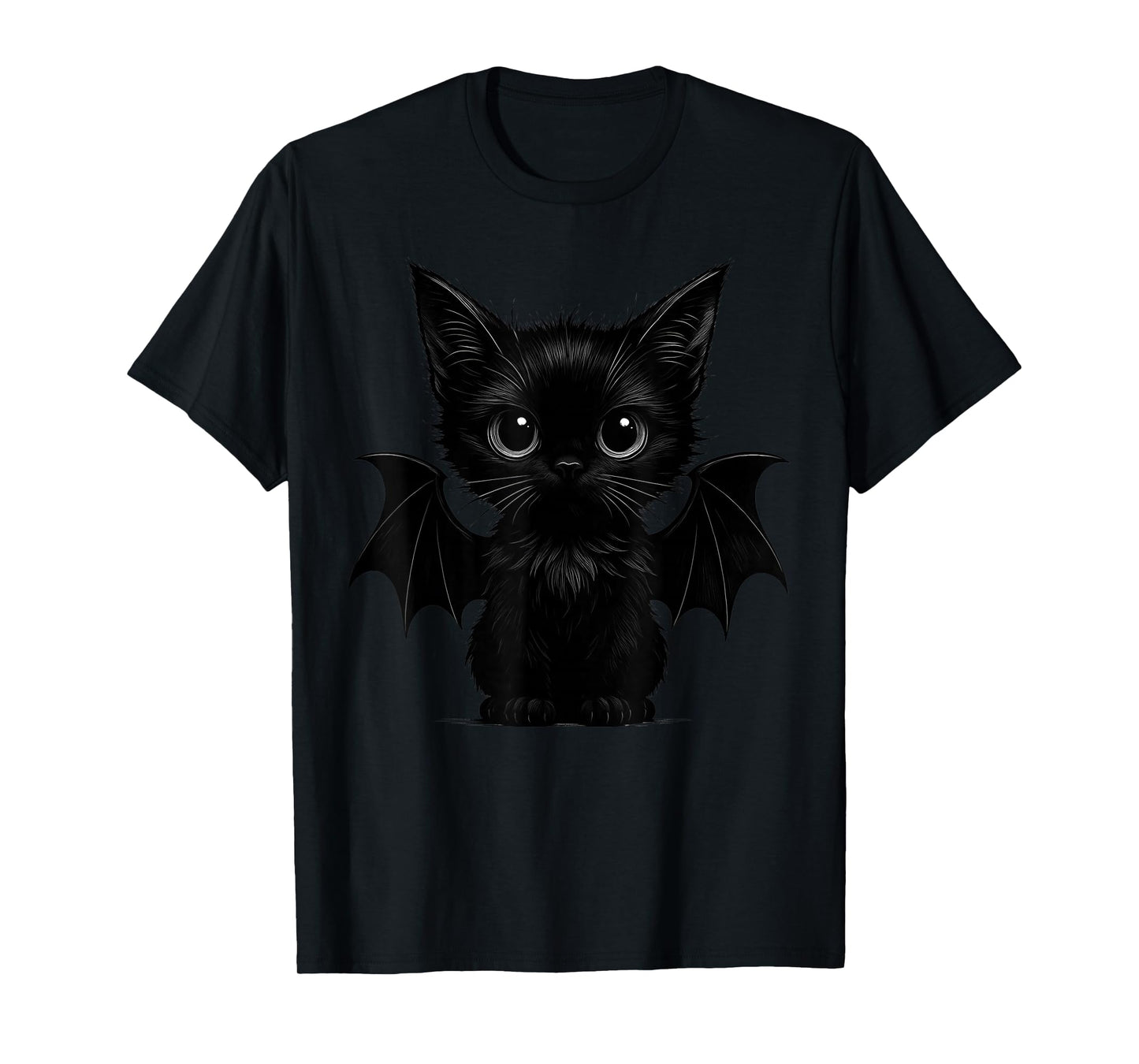 Cute Black Cat Bat Halloween Scary Costume for Men Women Kid T-Shirt