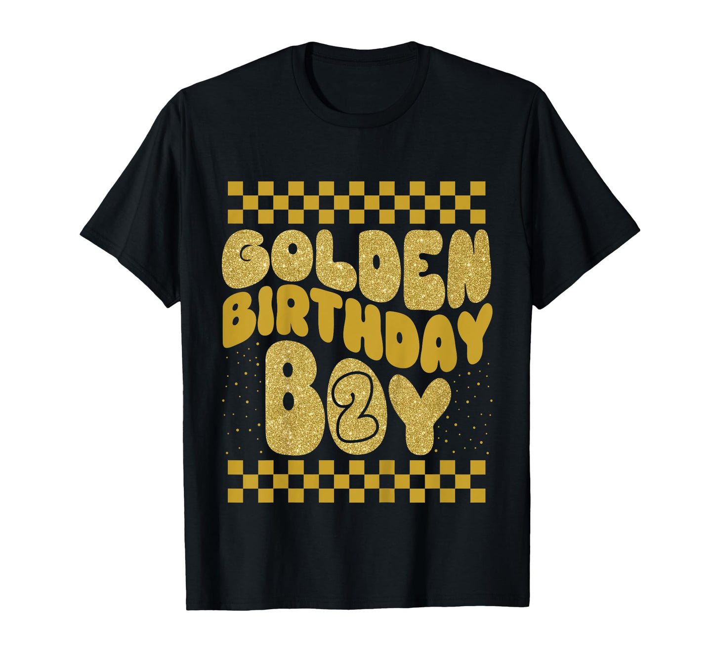 Kids Golden 2nd Birthday Boys Toddlers Birthday Party Decoration T-Shirt
