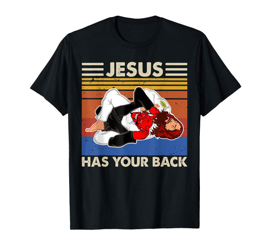 Jiu Jitsu shirts Jesus Has Your Back MMA Brazilian Jiujitsu T-Shirt