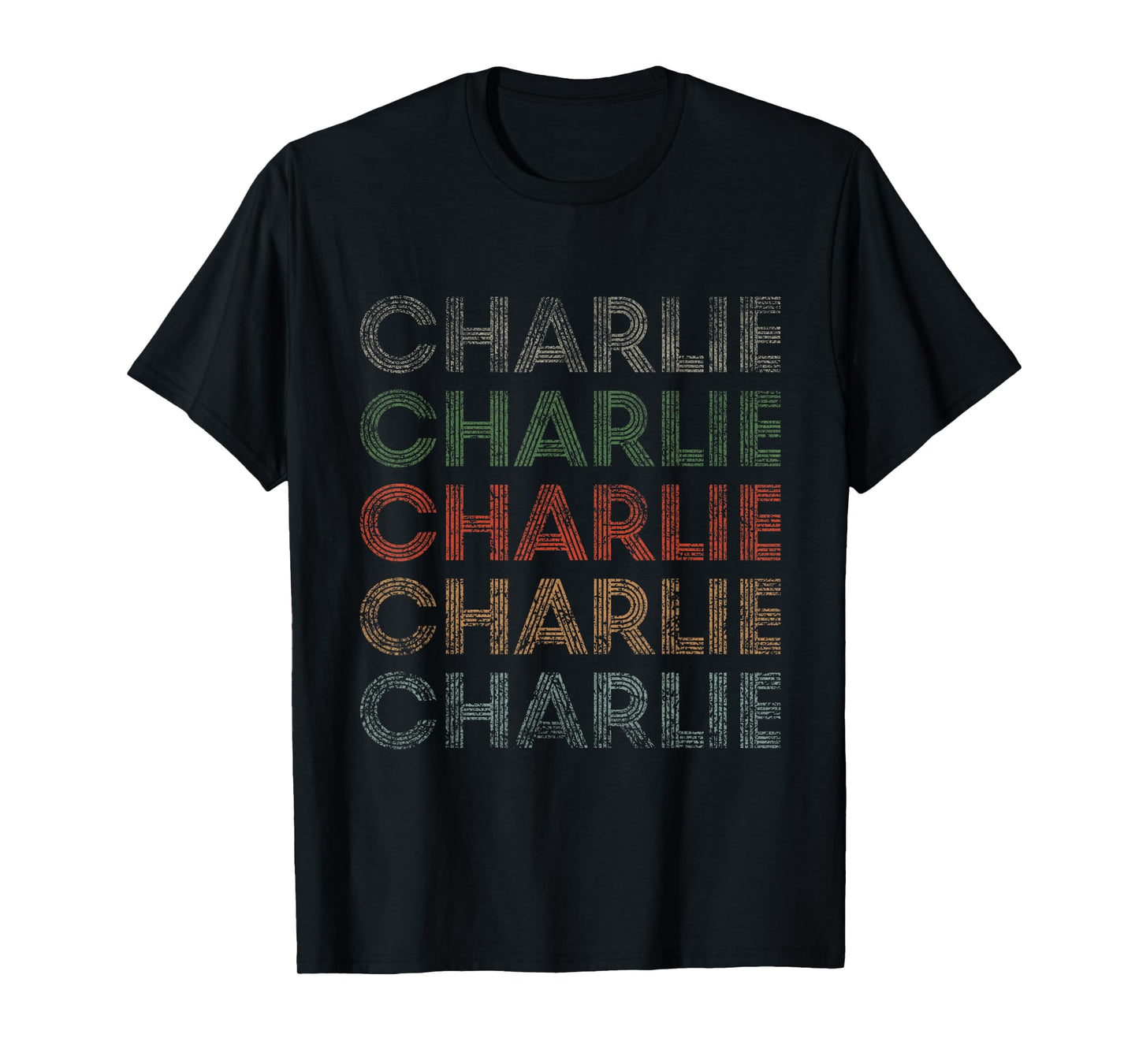 Charlie First Name Grunge Style Vintage Retro T-Shirt