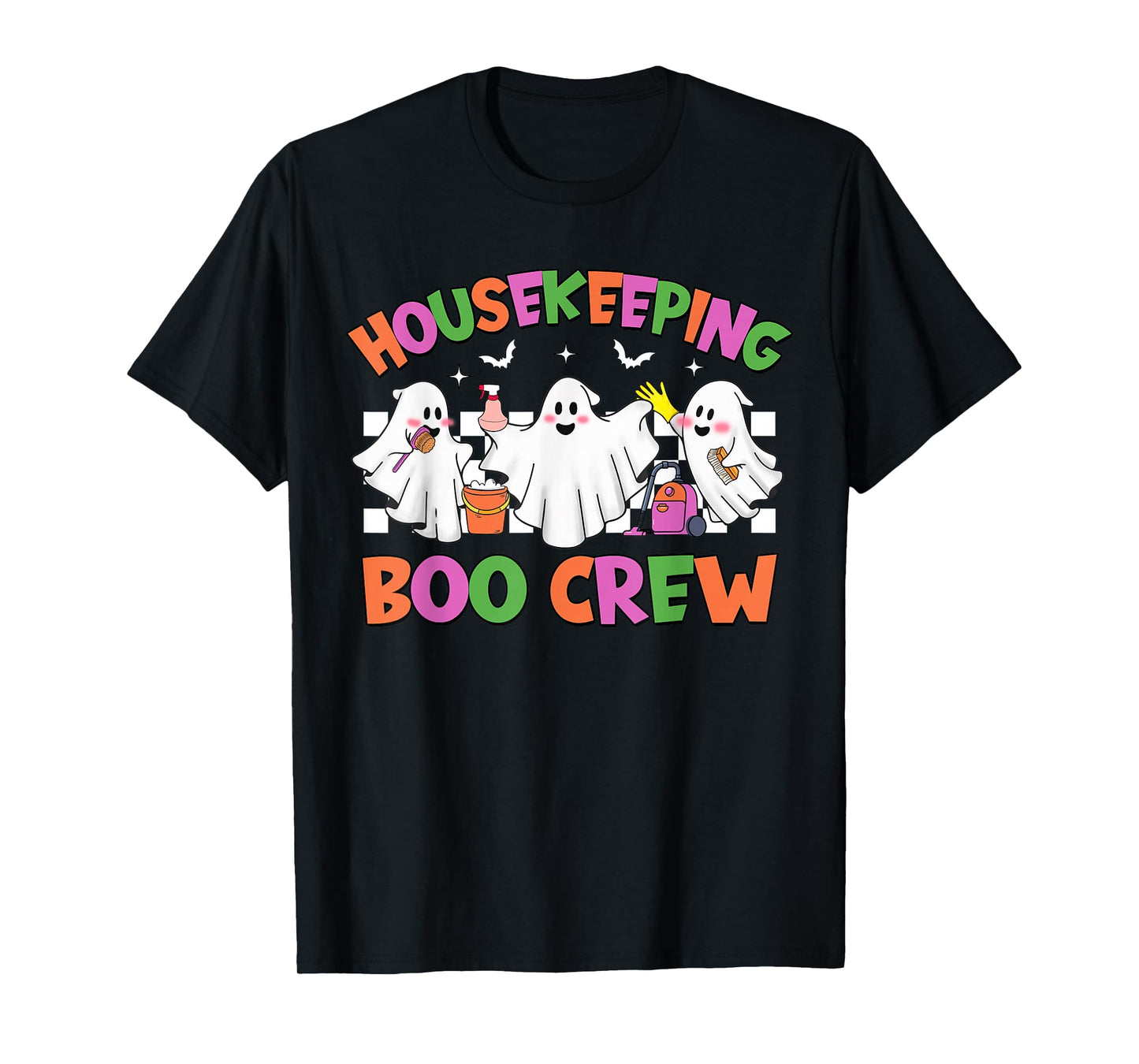 Retro Housekeeping Boo Crew Housekeeper Halloween Costumes T-Shirt