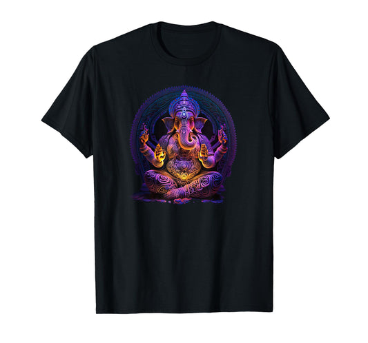 Ganesh Elephant Hindu Yoga Spiritual Meditation T-Shirt