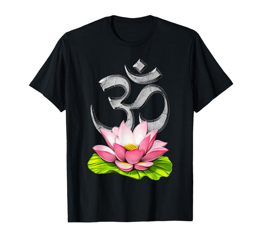 Yoga Lotus Om Symbol Zen Meditation Spiritual Buddhist T-Shirt