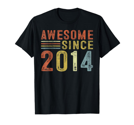 Awesome Since 2014 11th Birthday Retro Gifts Born In 2014 T-Shirt