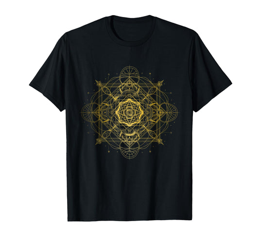 Sacred Geometry Metatron Cube Spiritual Yoga T-Shirt