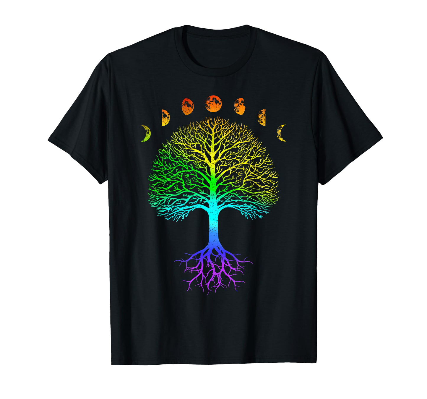 Tree of Life Phases of the Moon Vintage Retro Yoga Gift T-Shirt