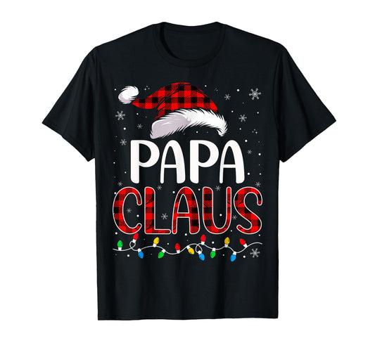 Papa claus christmas lights matching family xmas pajama T-Shirt