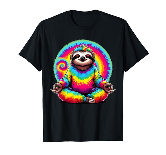 Hippie Sloth Peace Sign Tie-Dye Hippie T-Shirt