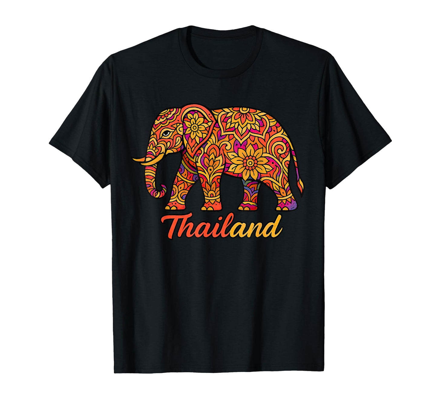 Colorful Thai Elephant Art Thailand Culture Souvenir T-Shirt
