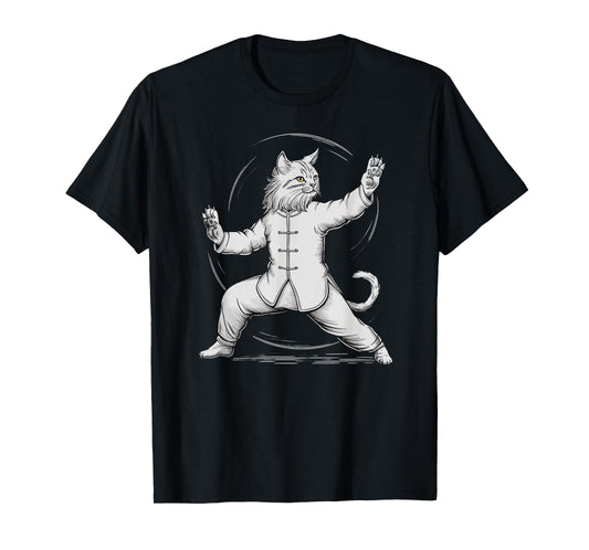 Life Happens Tai Chi Helps Funny Yin Yang Tai Chi Cat T-Shirt for Men Women Kids