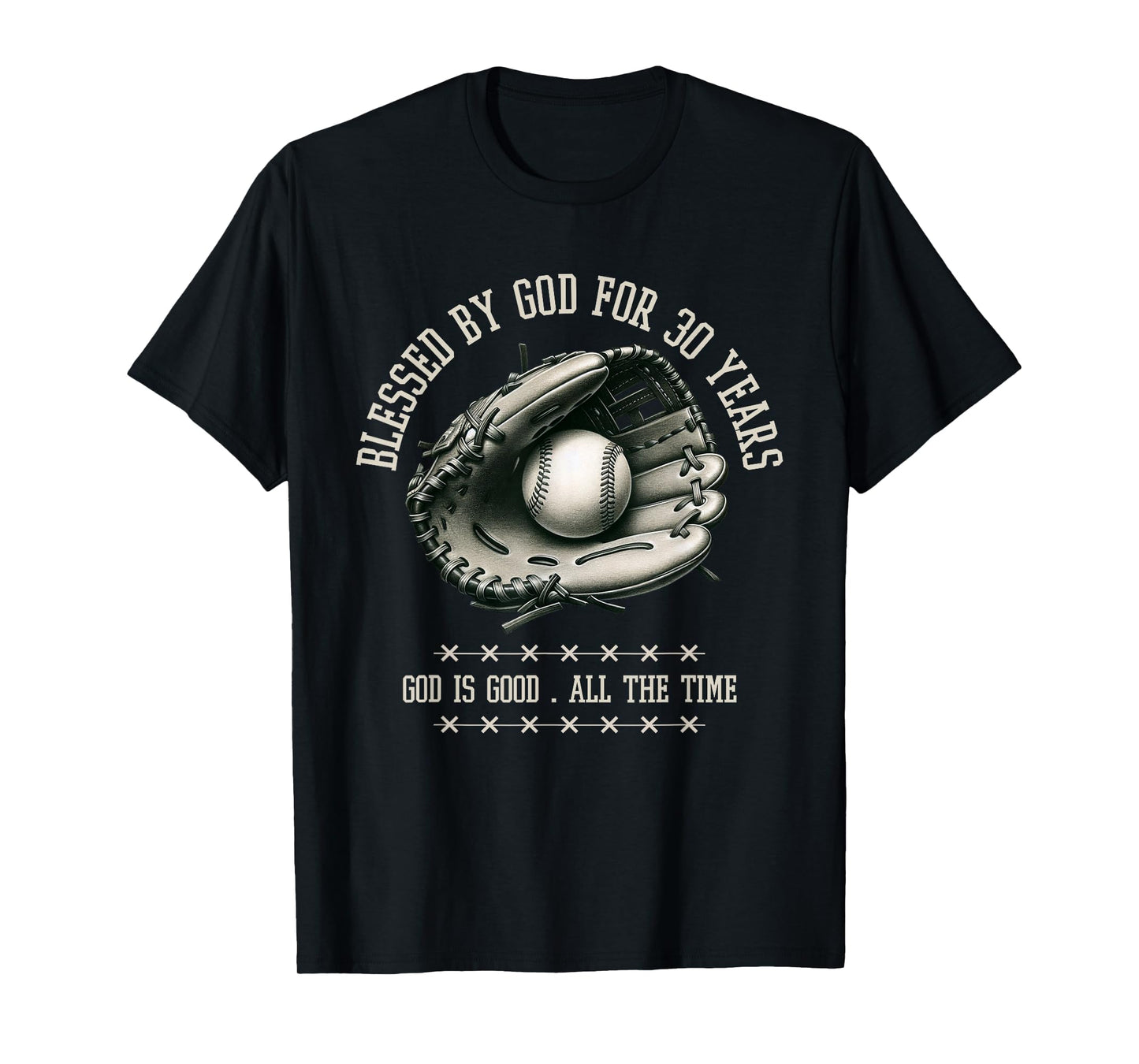 Blessed by God for 30 Years Old Baseball 30th Birthday Gifts T-Shirt