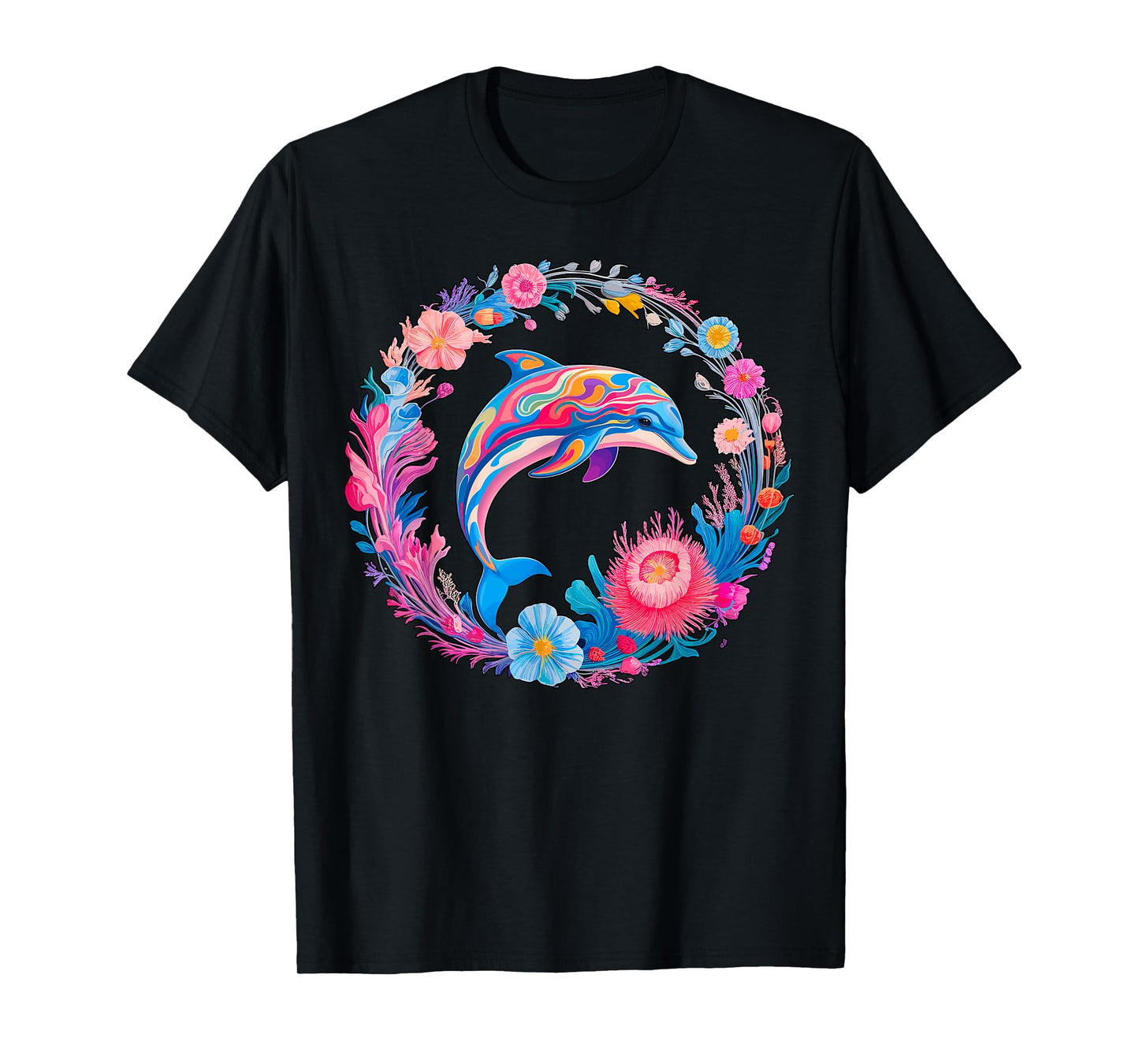 Floral Dolphin T-Shirt