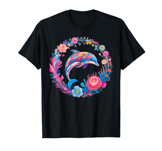Floral Dolphin T-Shirt