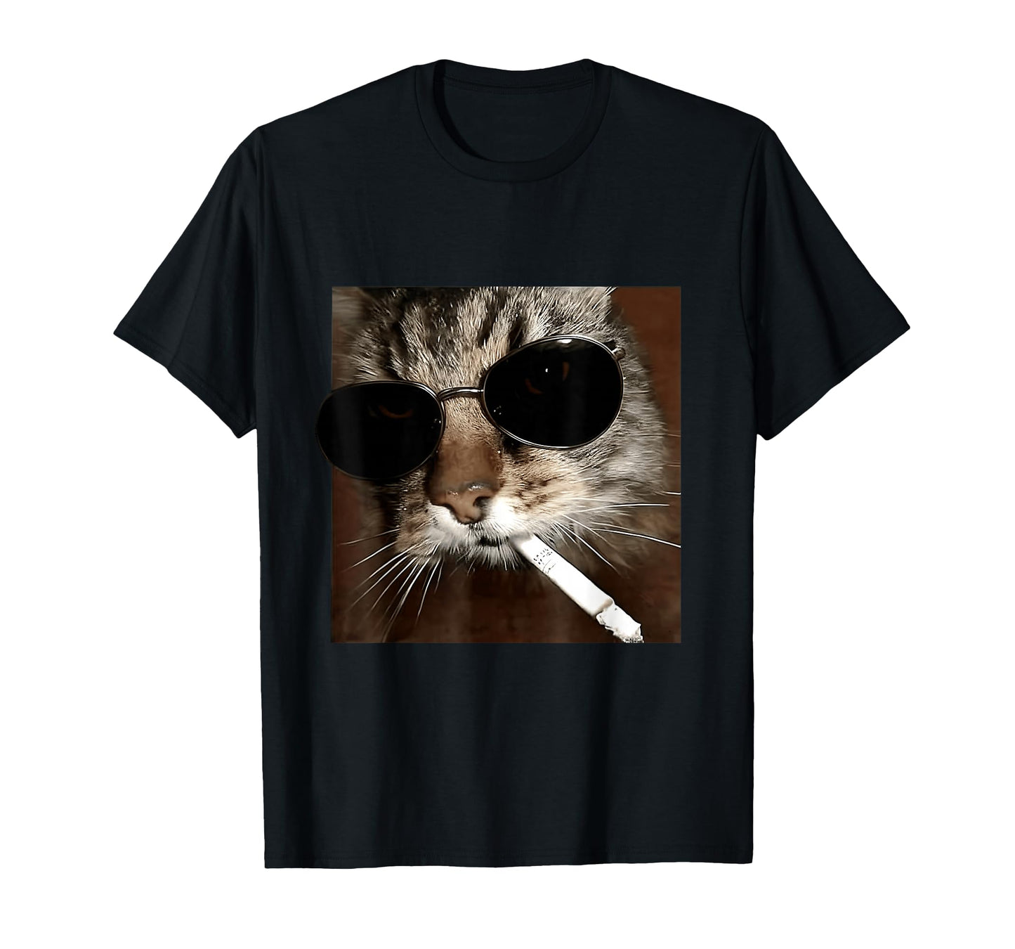 Cat Meme Wearing Sunglass And Smoking Cigarette Gangster Cat T-Shirt
