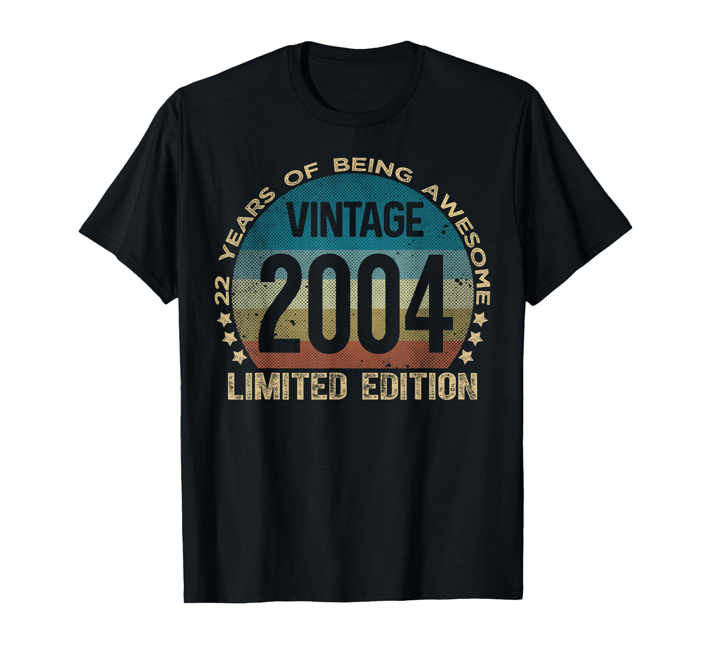 22 Year Old Gifts Vintage 2004 Limited Edition 22nd Birthday T-Shirt