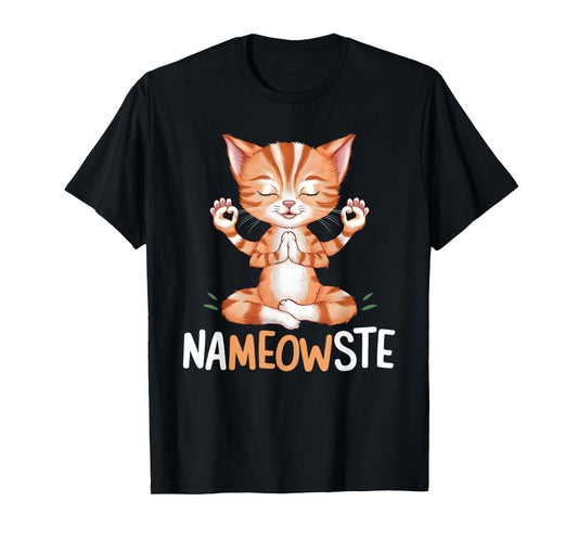 Yoga Cat Nameowste Meditation Zen Kitten Namaste Funny T-Shirt
