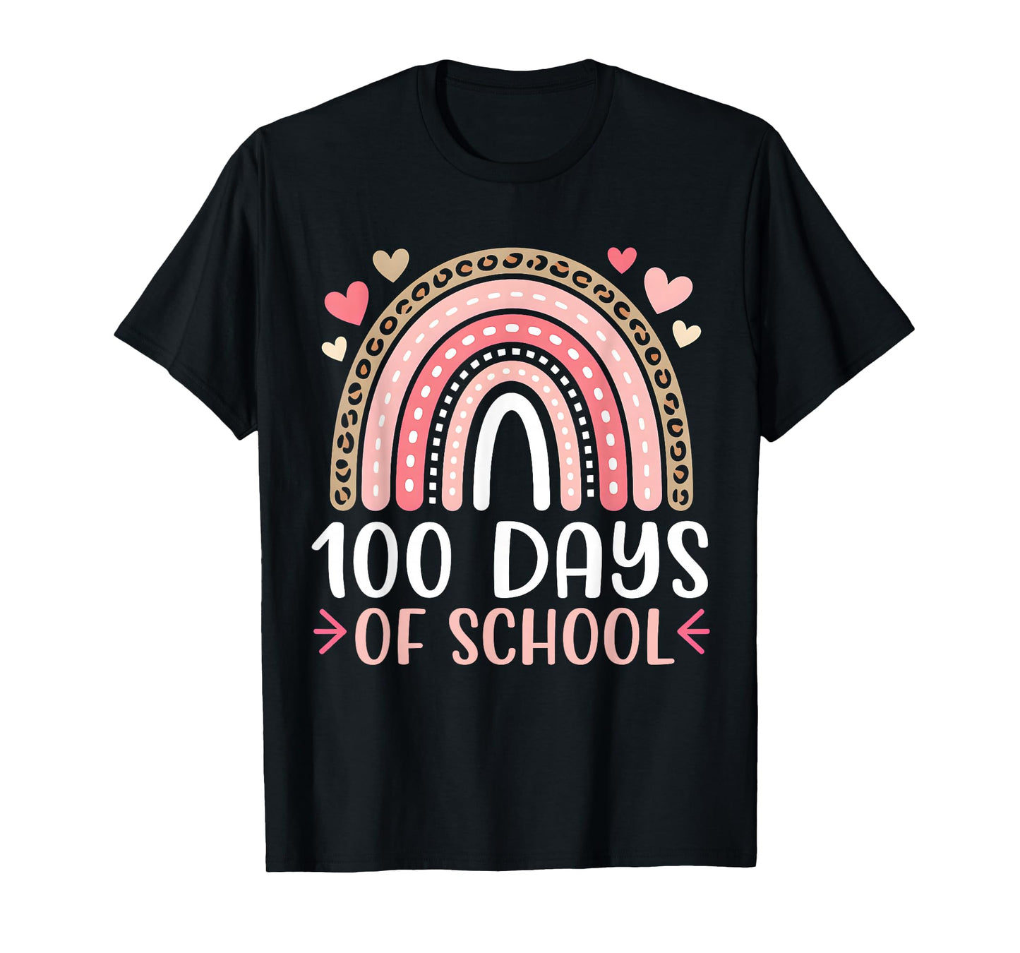 100 Days of School Rainbow 100th Day of School Teacher Girls T-Shirt