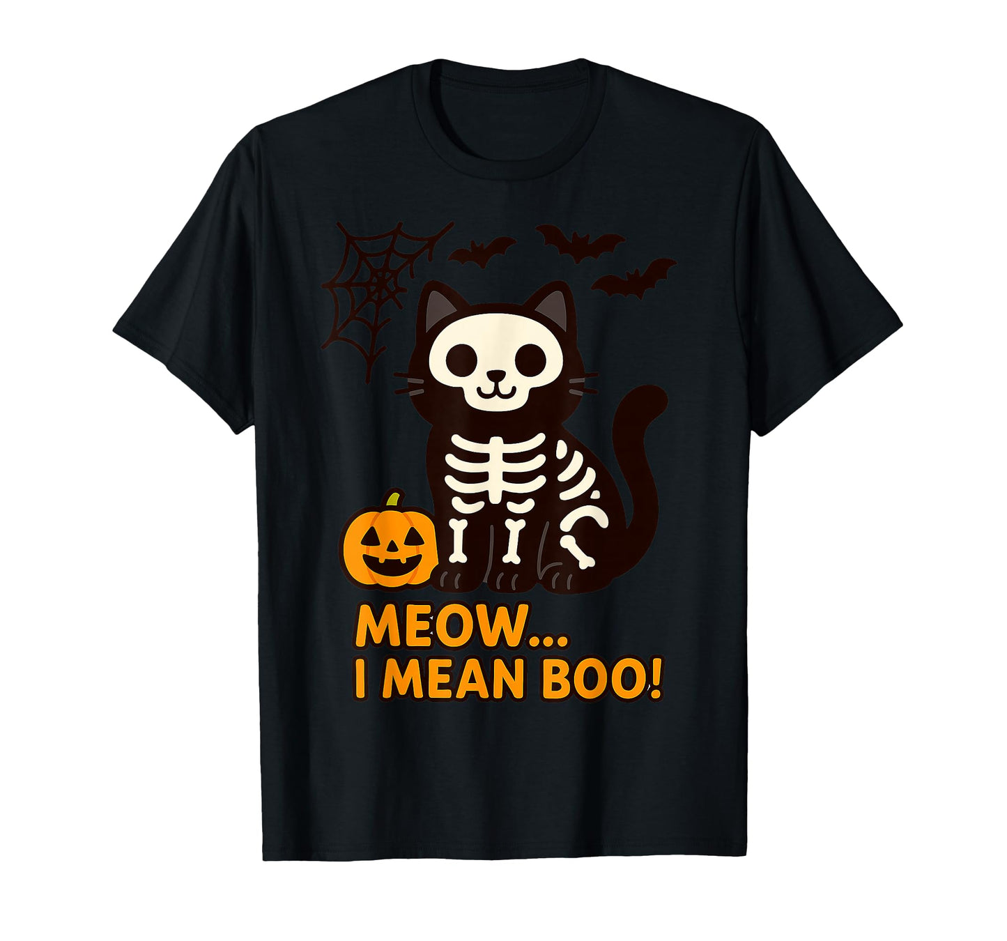 Funny Cat Halloween Costume Meow I Mean Boo Gifts Men Women T-Shirt