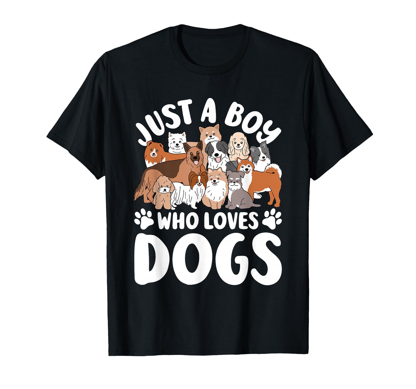 Just A Boy Who Loves Dogs Funny Dog Lover Kids T-Shirt