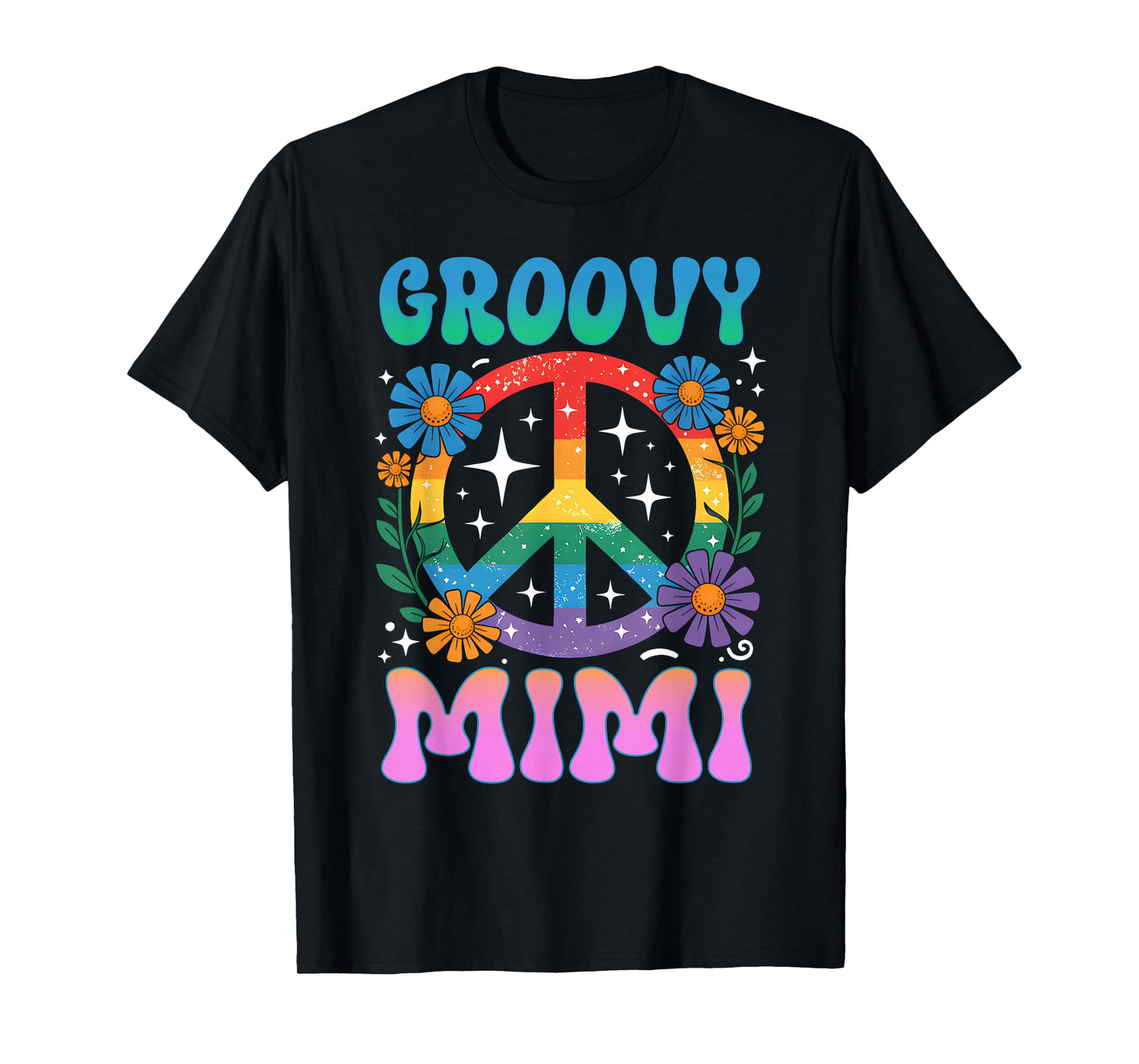 Groovy Mimi Floral Hippie Funny Mother's Day Mom Women T-Shirt