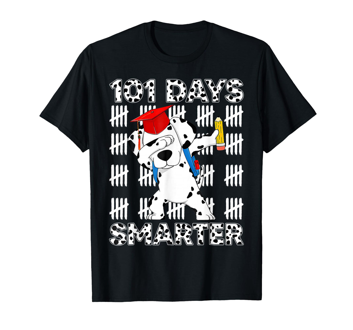 100 Days of School Dalmatian Dog Kids 100 Days Smarter T-Shirt