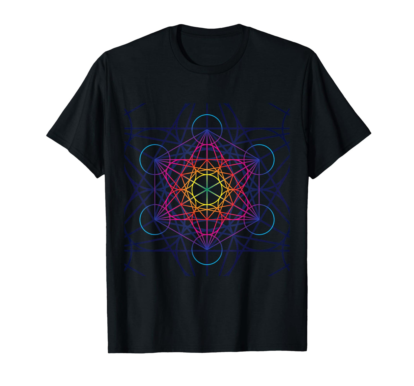 Cool Mandala Sacred Geometry Metatrons Cube Design T-Shirt