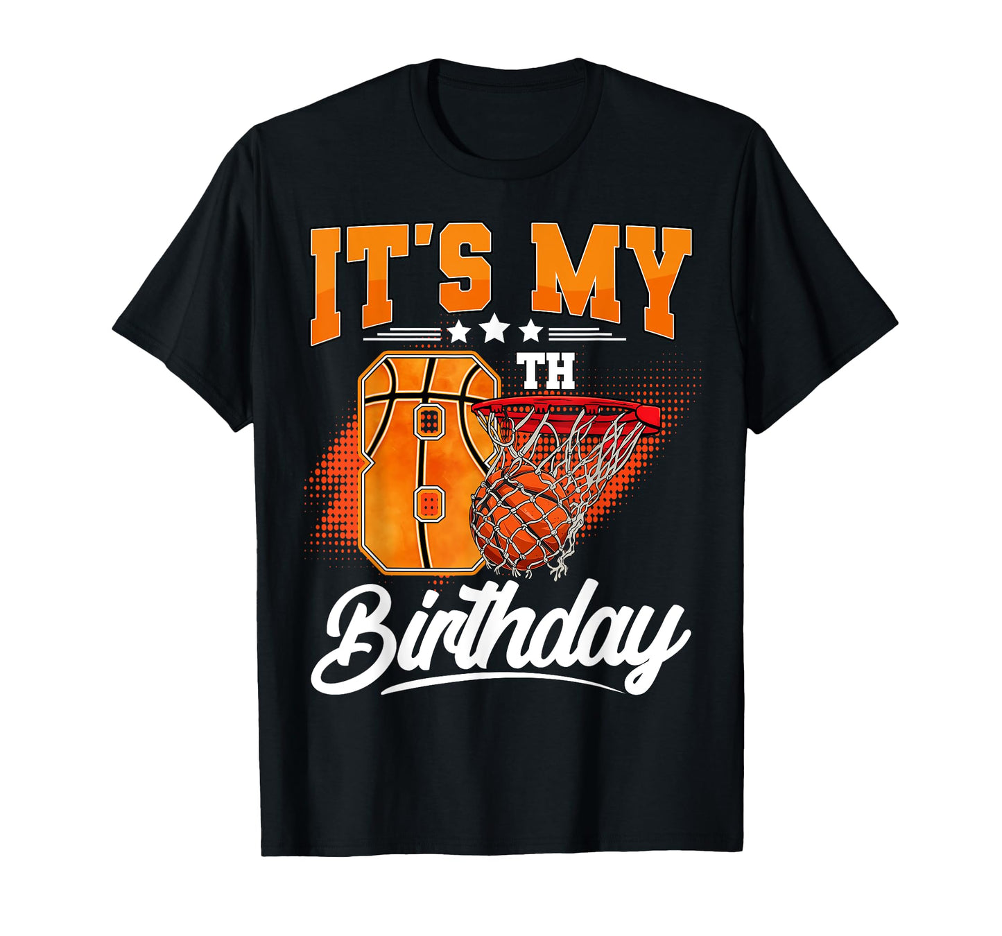 It's My 8th Birthday Boy Basketball 8 Year Old Bday Kids T-Shirt