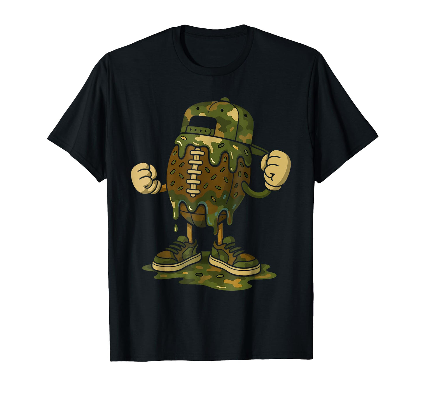 Football Drip Boys Football Ice Cream Camo Youth Game Day T-Shirt