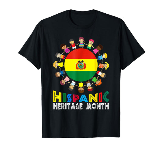 Bolivian Flag Hispanic Heritage Bolivia Boy Girl Kids T-Shirt