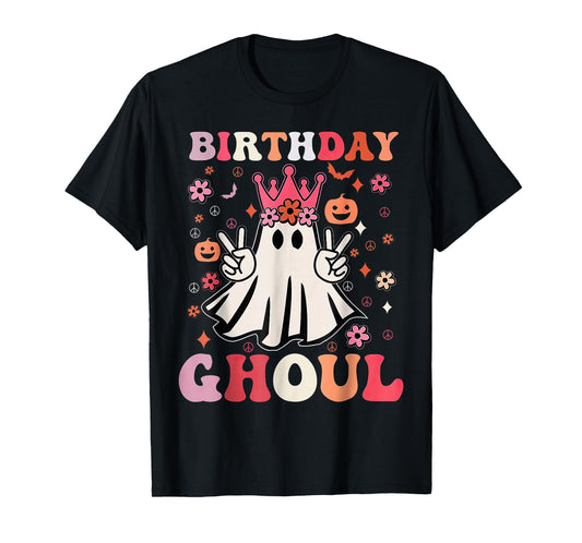 Birthday Ghoul Floral Ghost Halloween T-Shirt