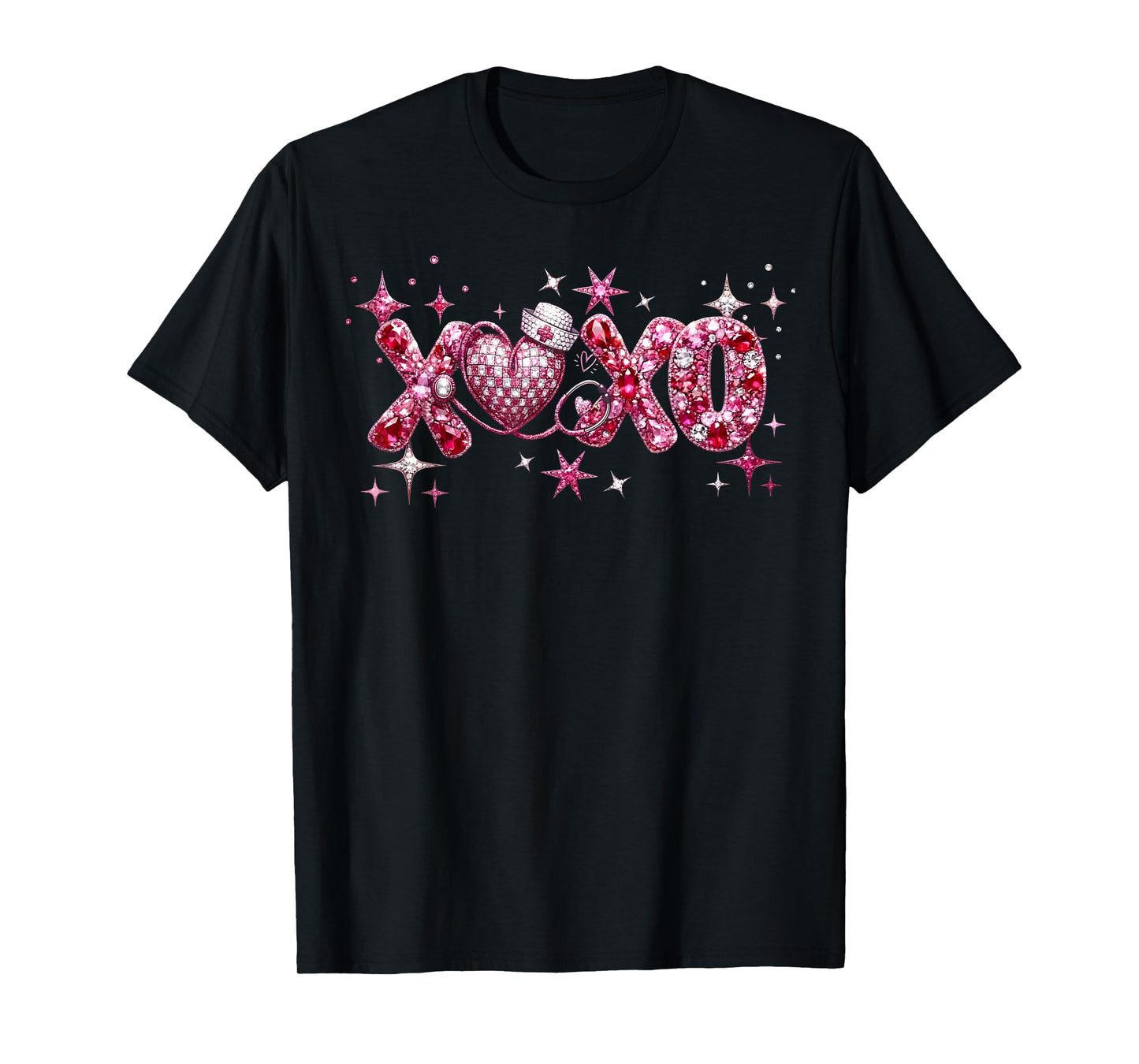 XOXO Nurse Valentine Stethoscope Nursing Girl Women T-Shirt