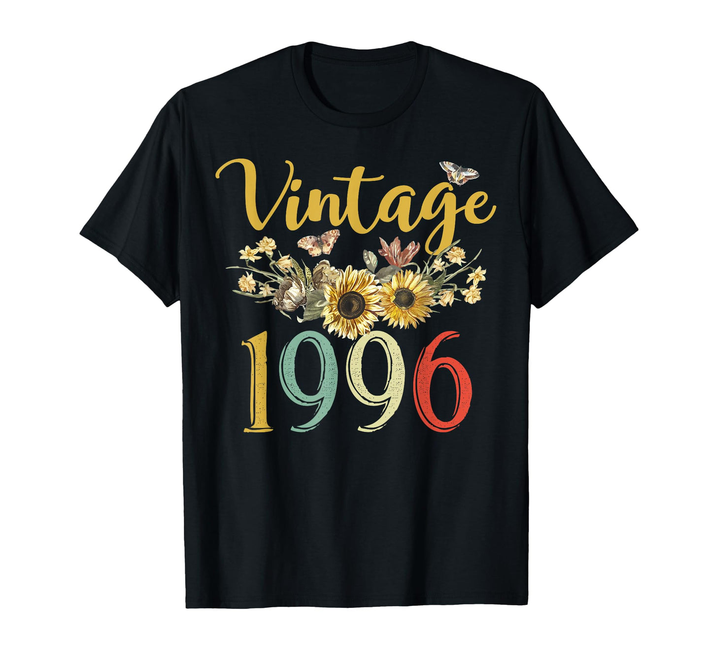 Vintage 1996 Sunflower 30th Birthday Awesome Since 1996 T-Shirt