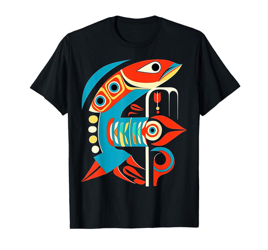 Salmon Salish Coastal Art Native American T-Shirt