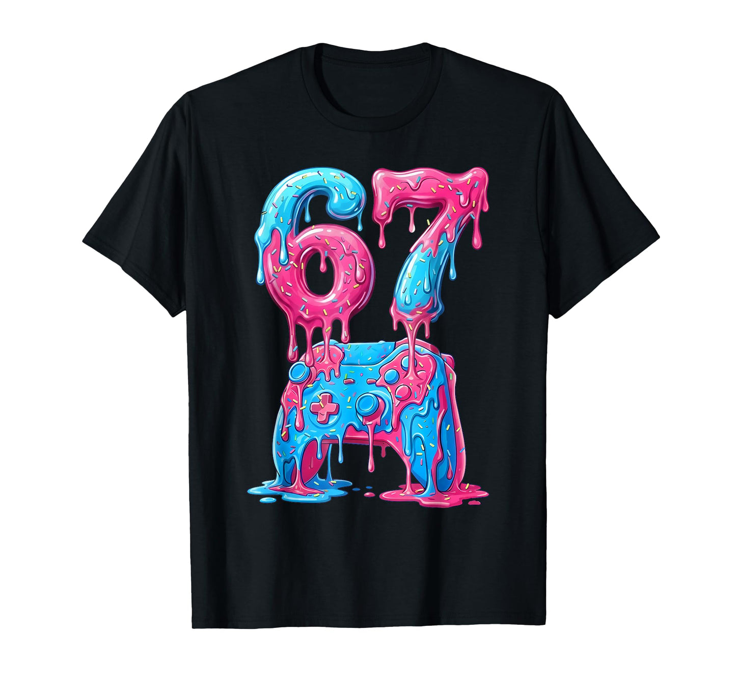 Ice Cream Drip Video Game Controller Gaming Kids 6 7 Meme T-Shirt