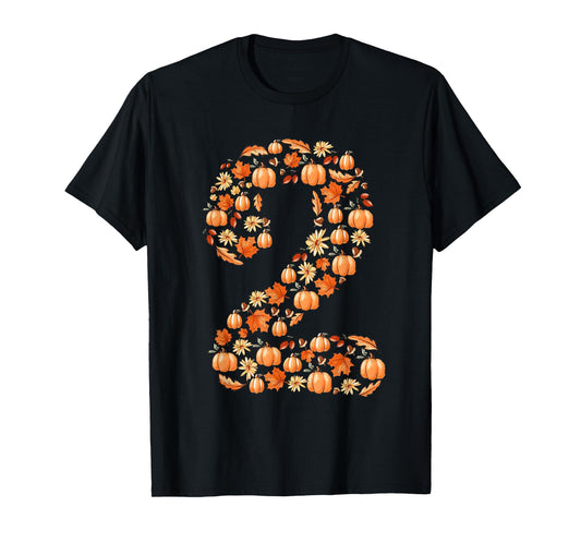 It's My 2nd Birthday Pumpkin Fall Leaves Autumn 2 Year Old T-Shirt