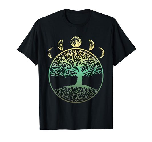Phases Of The Moon Funny Tree Of Life Cottagecore Gift T-Shirt