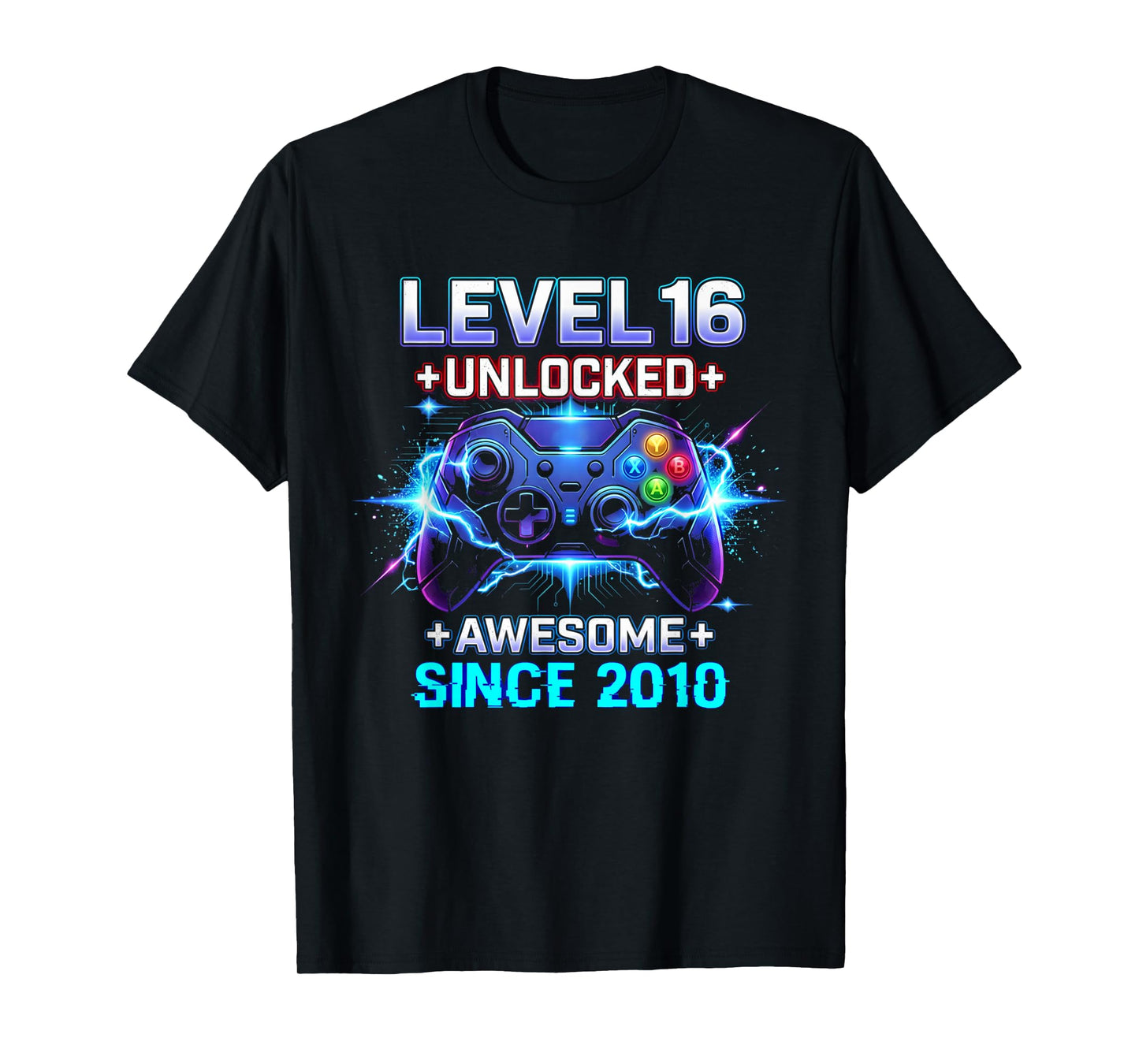 Level 16 Unlocked Awesome Since 2010 16th Birthday Boy Gamer T-Shirt