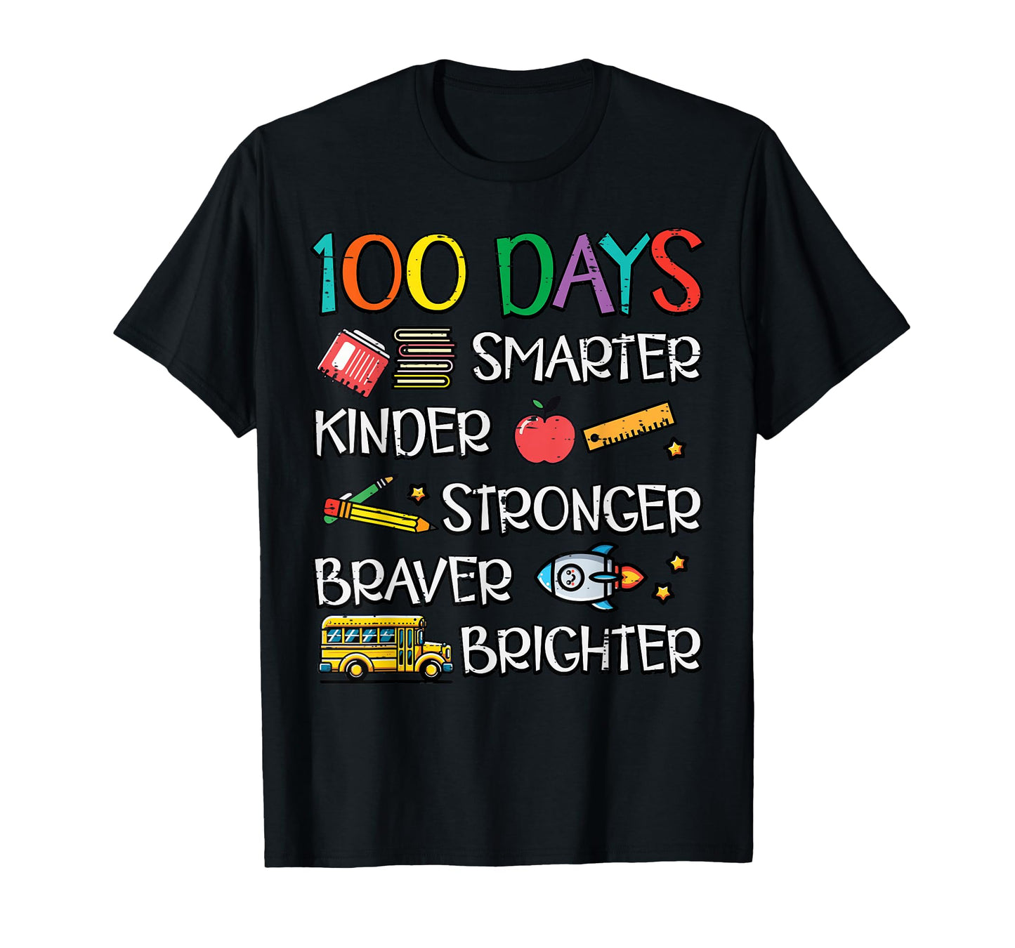 100 Days Smarter Kinder 100th Day of School Kids Women Men T-Shirt