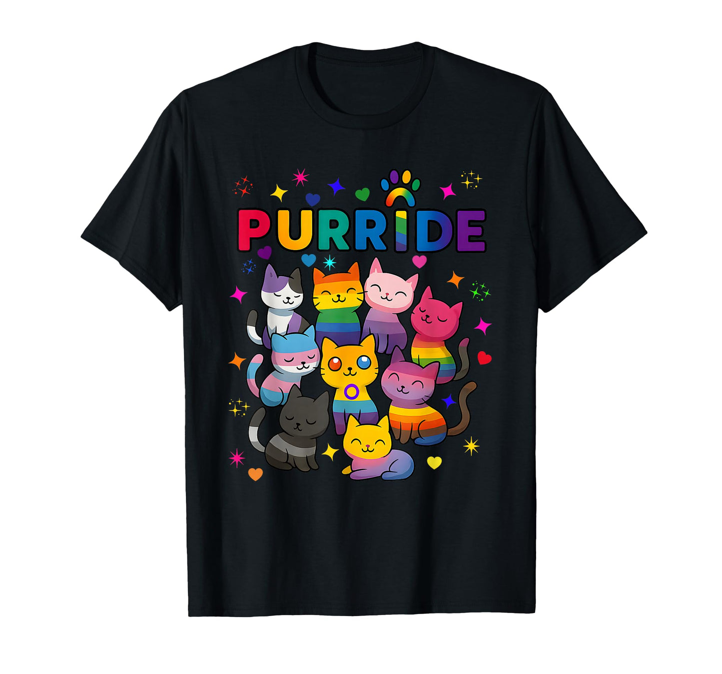 Animal Lovers Purr Cat Pride Allies LGBT T-Shirt