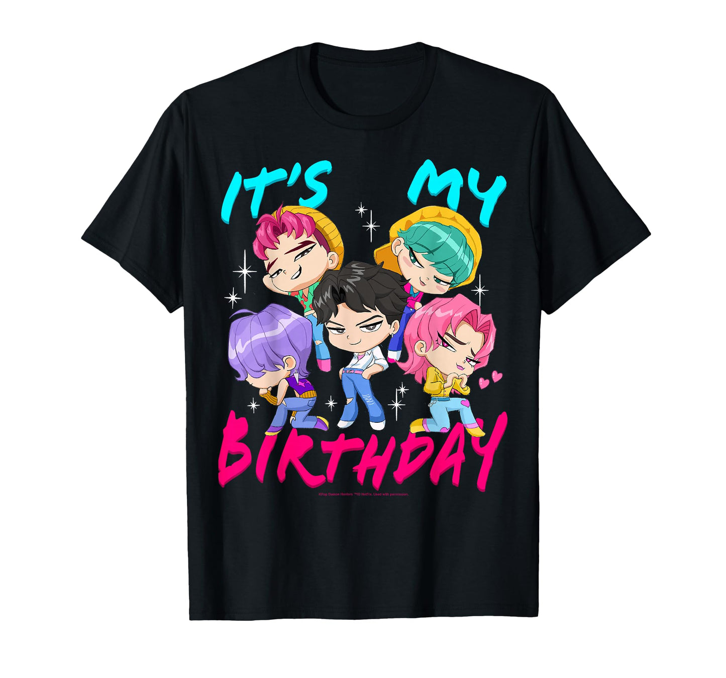 Kpop Demon Hunters It's My Birthday Saja Boys Group Shot T-Shirt