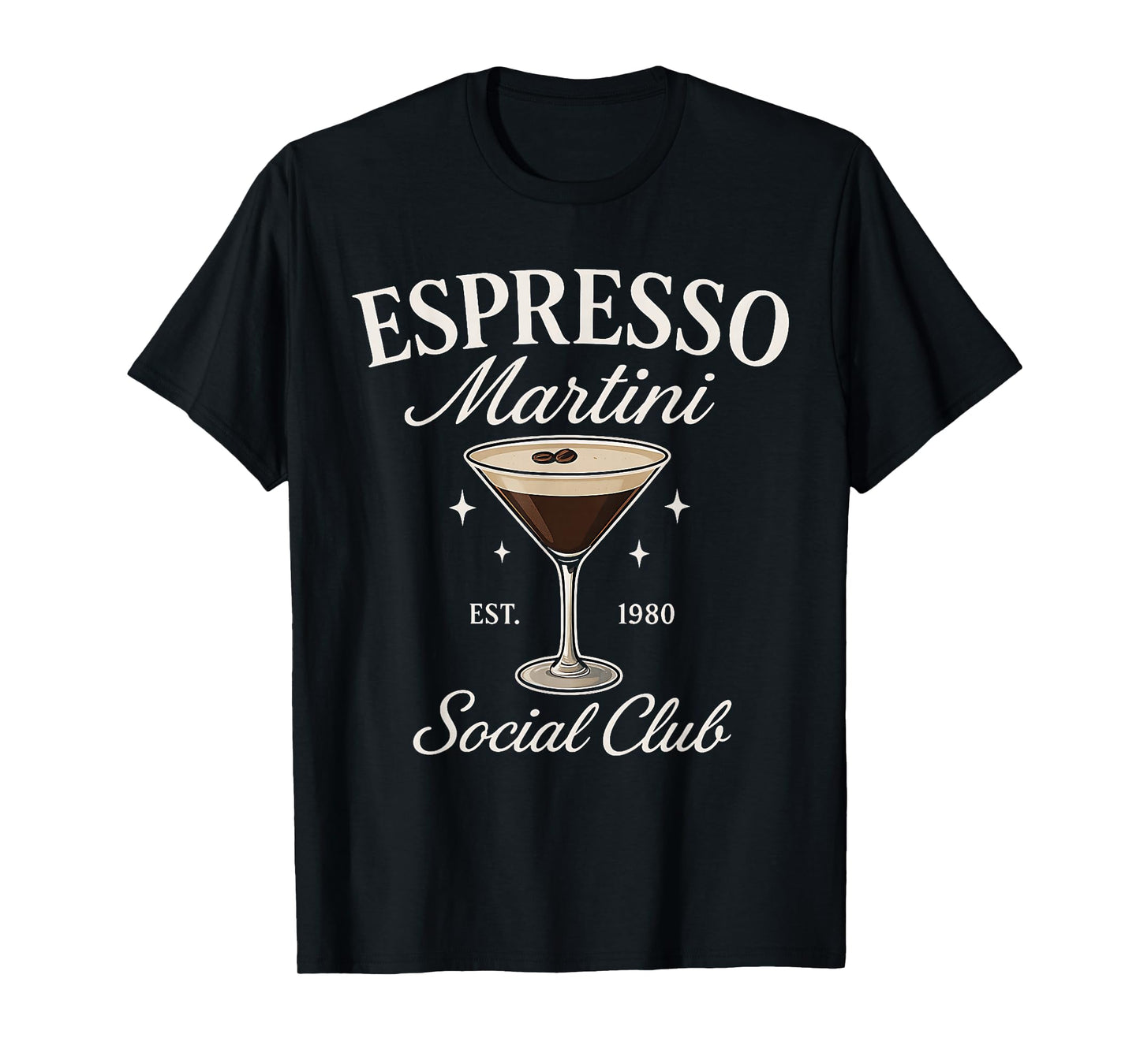 Espresso Martini Social Club Coffee Cocktail Cafe Back T-Shirt