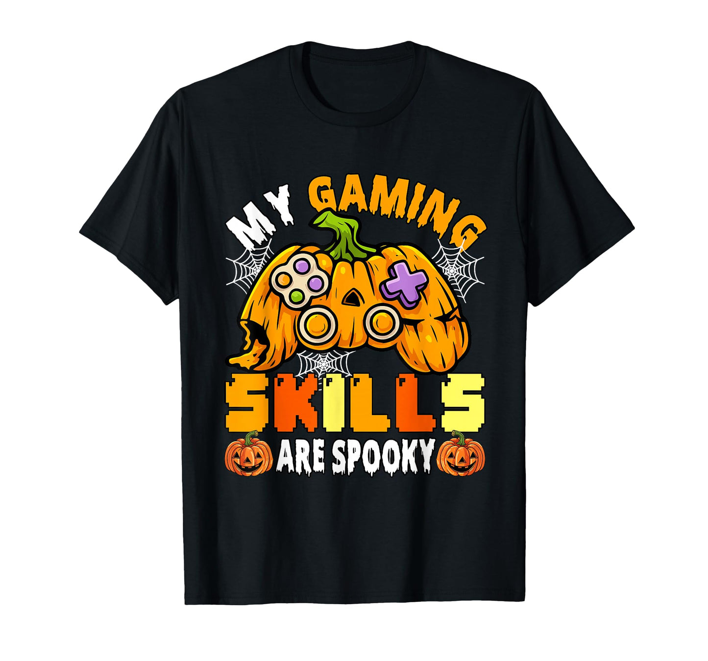 Gaming Skills Are Spooky Halloween Game Controller Pumpkin T-Shirt