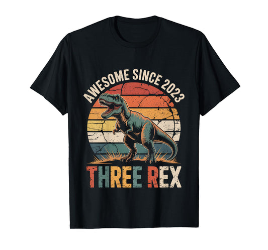 3 Year Old Dinosaur 3rd Birthday Gift Trex Dino Three Rex T-Shirt