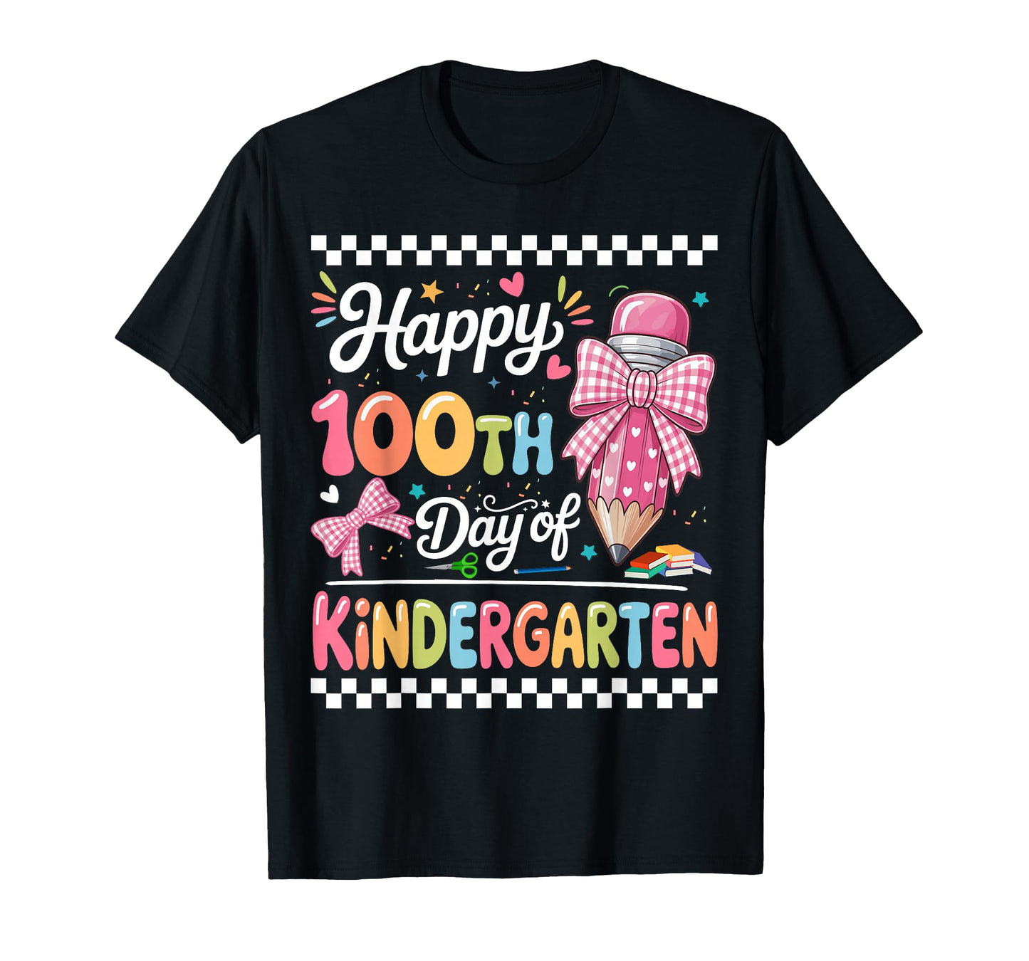 Happy 100 Days of School Teacher Kindergarten Girls Kids T-Shirt