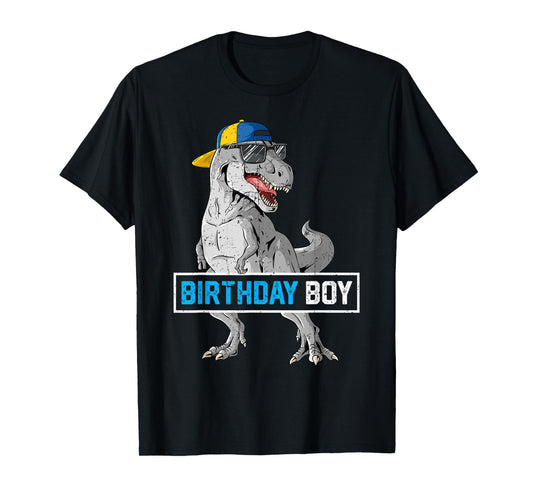 Kids Birthday Boy Dino T Rex Dinosaur Boys Matching Family T-Shirt